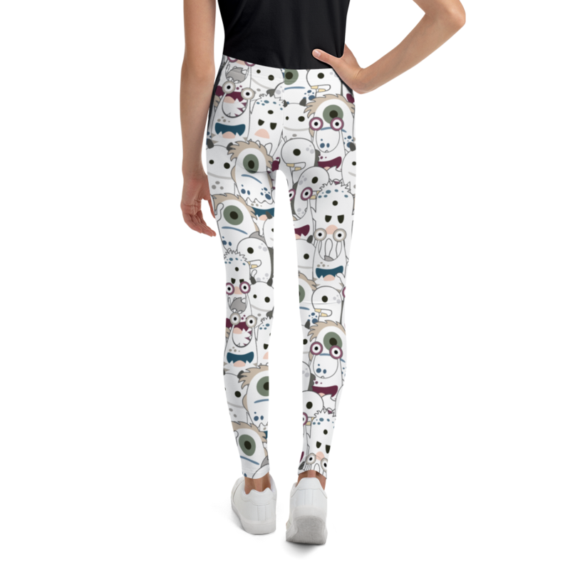Cute Cartoon Monsters Seamless Pattern Youth Leggings