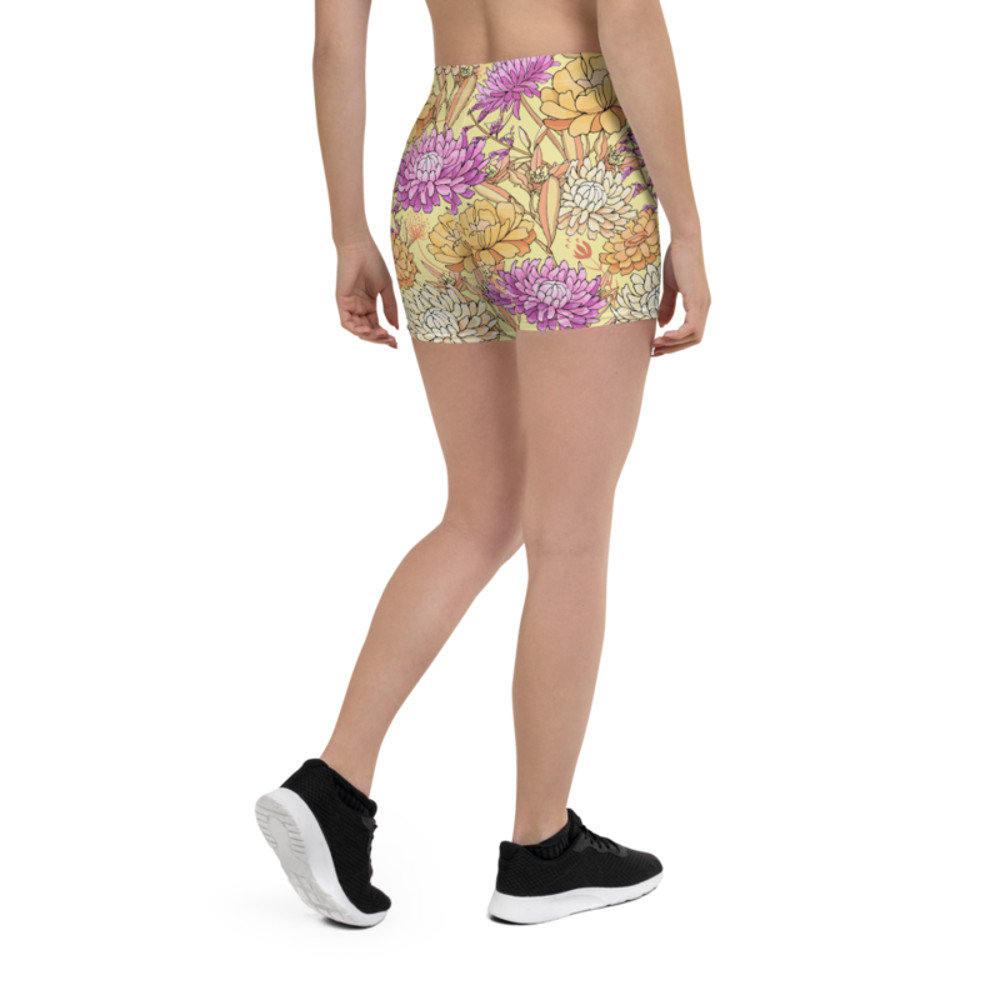 Chrysanthemum Flowers Seamless Pattern Shorts