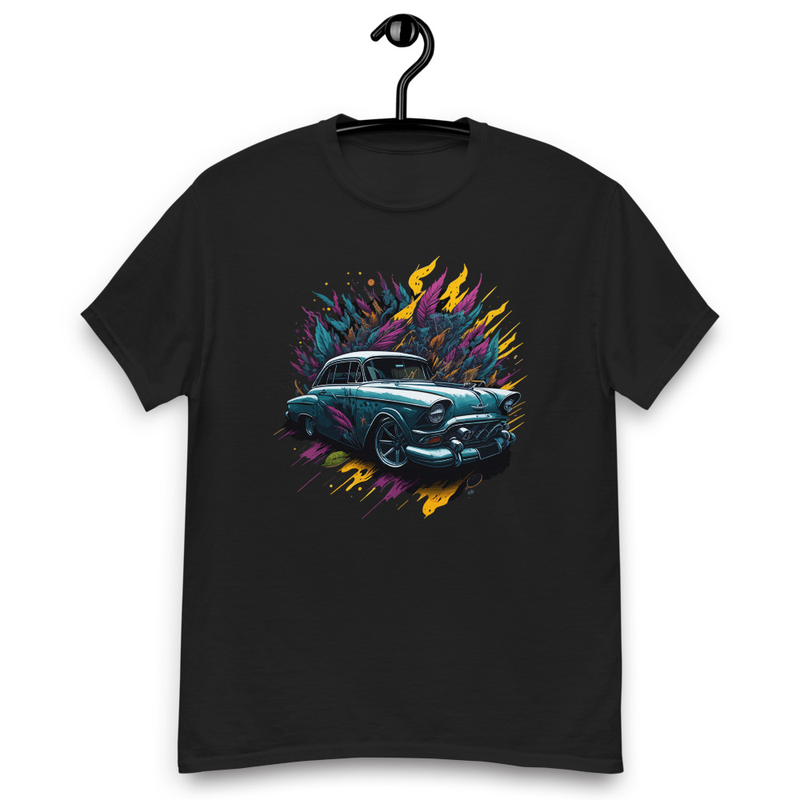 Classic Car On Graffiti Background Men's classic tee