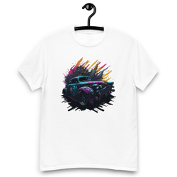 classic car on graffiti background men's classic tee