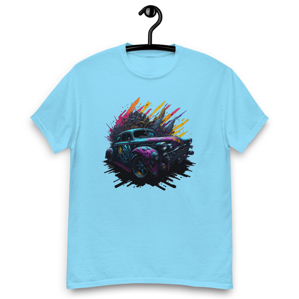 Classic Car on Graffiti Background Men's classic tee