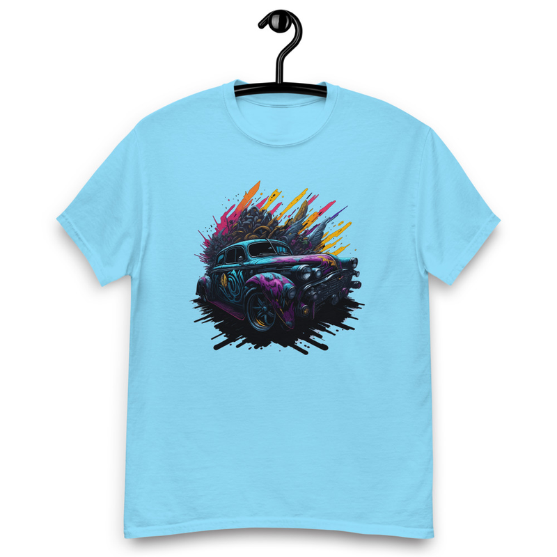 Classic Car on Graffiti Background Men's classic tee