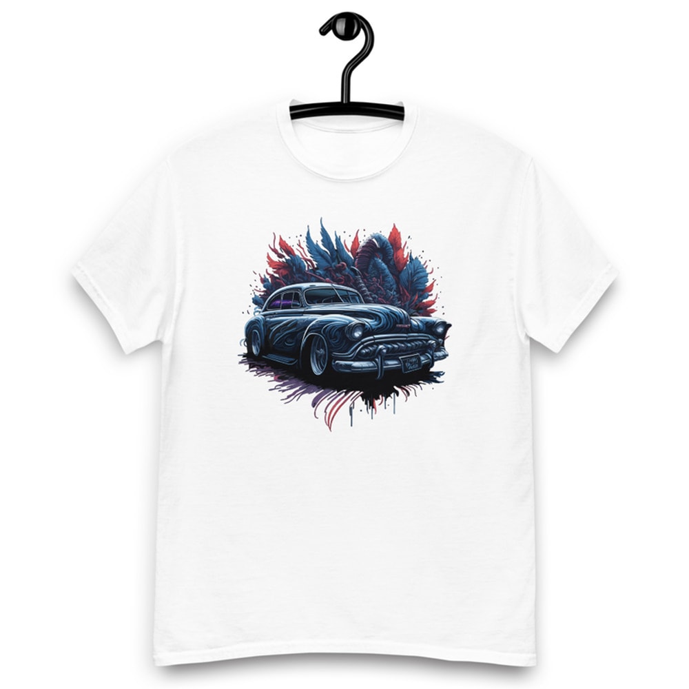 Classic Car on Graffiti Background Men's classic tee