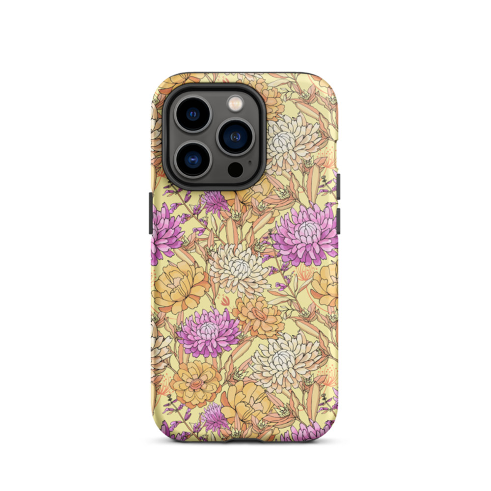 Chrysanthemum Flowers Seamless Pattern Tough Case for iPhone®