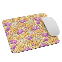 Chrysanthemum Flowers Seamless Pattern Mouse pad