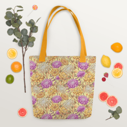 Chrysanthemum Flowers Seamless Pattern Tote bag