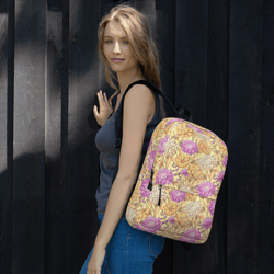 chrysanthemum flowers seamless pattern backpack