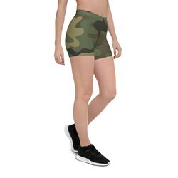 camo woodland military pattern shorts