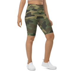 camo woodland military pattern biker shorts