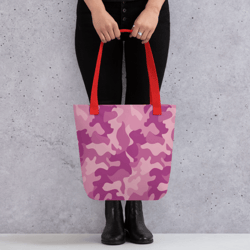modern girly purpl pink lilac camo pattern tote bag