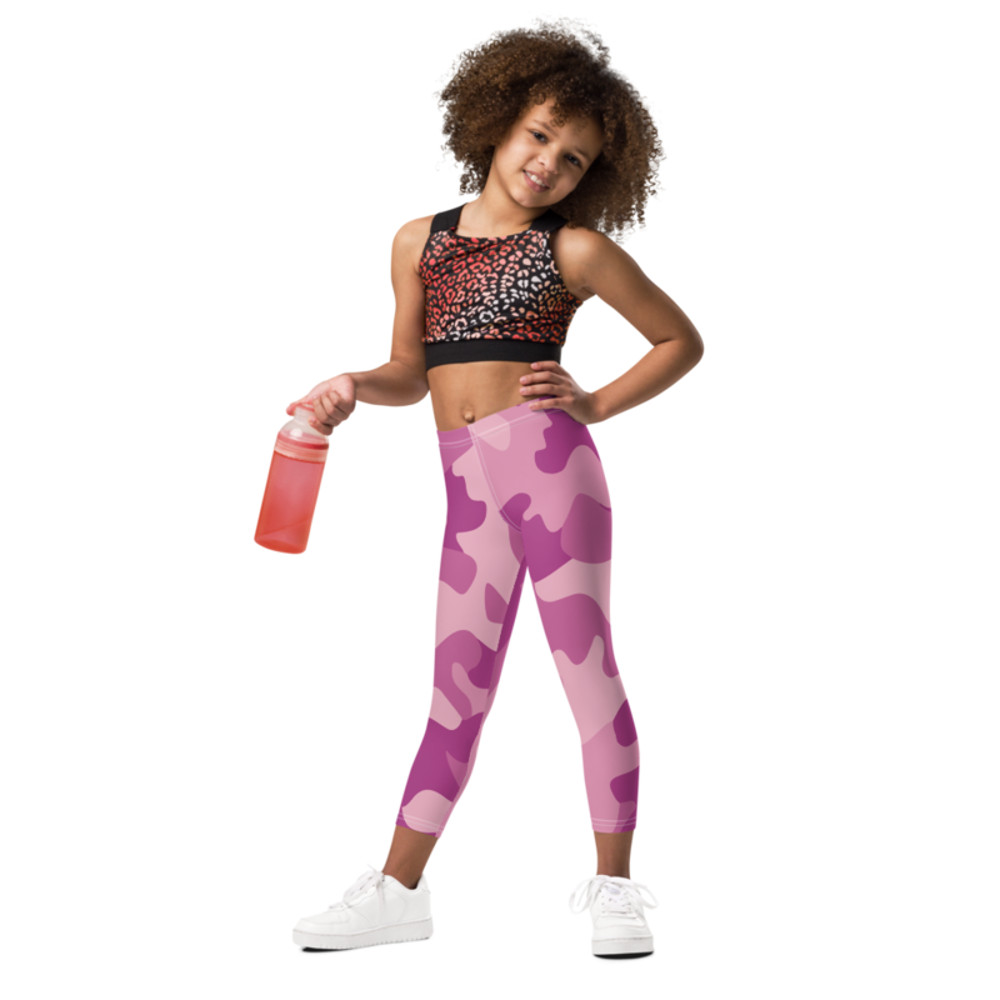 Modern Girly Purpl Pink Lilac Camo Pattern Kid's Leggings