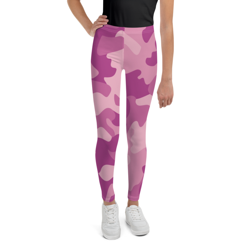 Modern Girly Purpl Pink Lilac Camo Pattern Youth Leggings