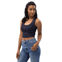 space galaxy stars pattern crop top