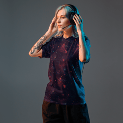 space galaxy stars pattern recycled unisex sports jersey