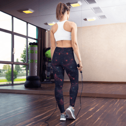 space galaxy stars pattern yoga leggings