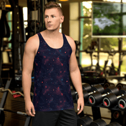 space galaxy stars pattern unisex tank top