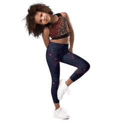 space galaxy stars pattern kid's leggings
