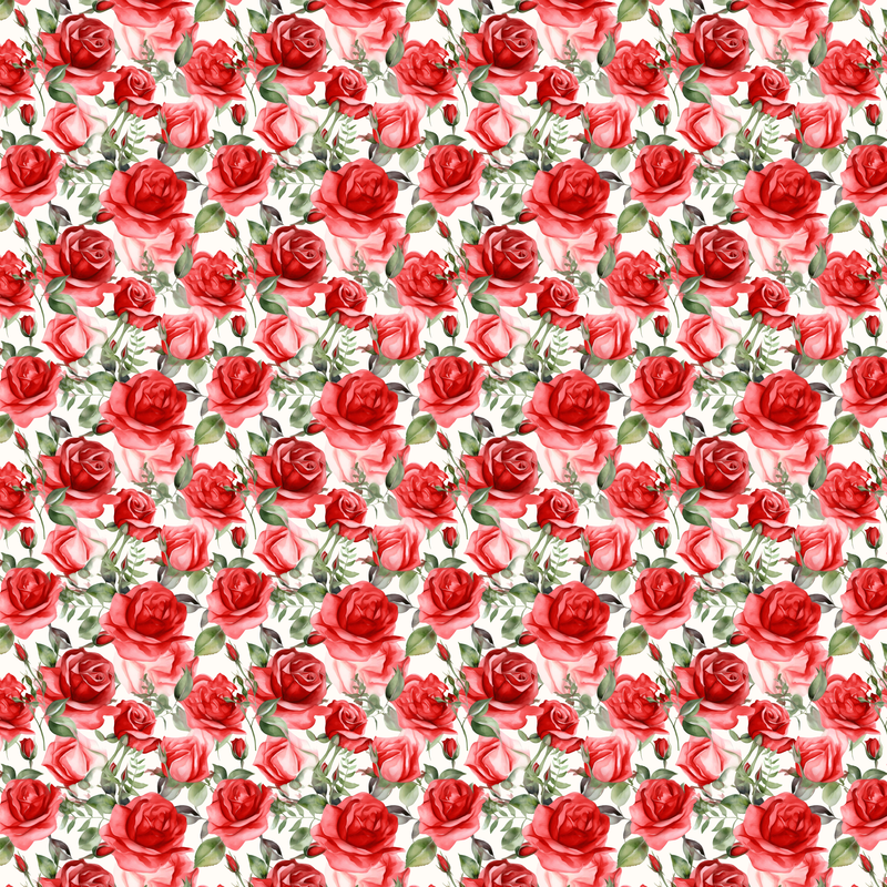 Red Rose Flowers Seamless Pattern Women’s Recycled Athletic Shorts