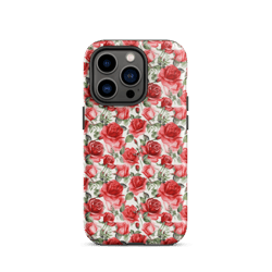 red rose flowers seamless pattern tough case for iphone®
