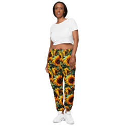 sunflowers watercolor floral painting unisex track pants