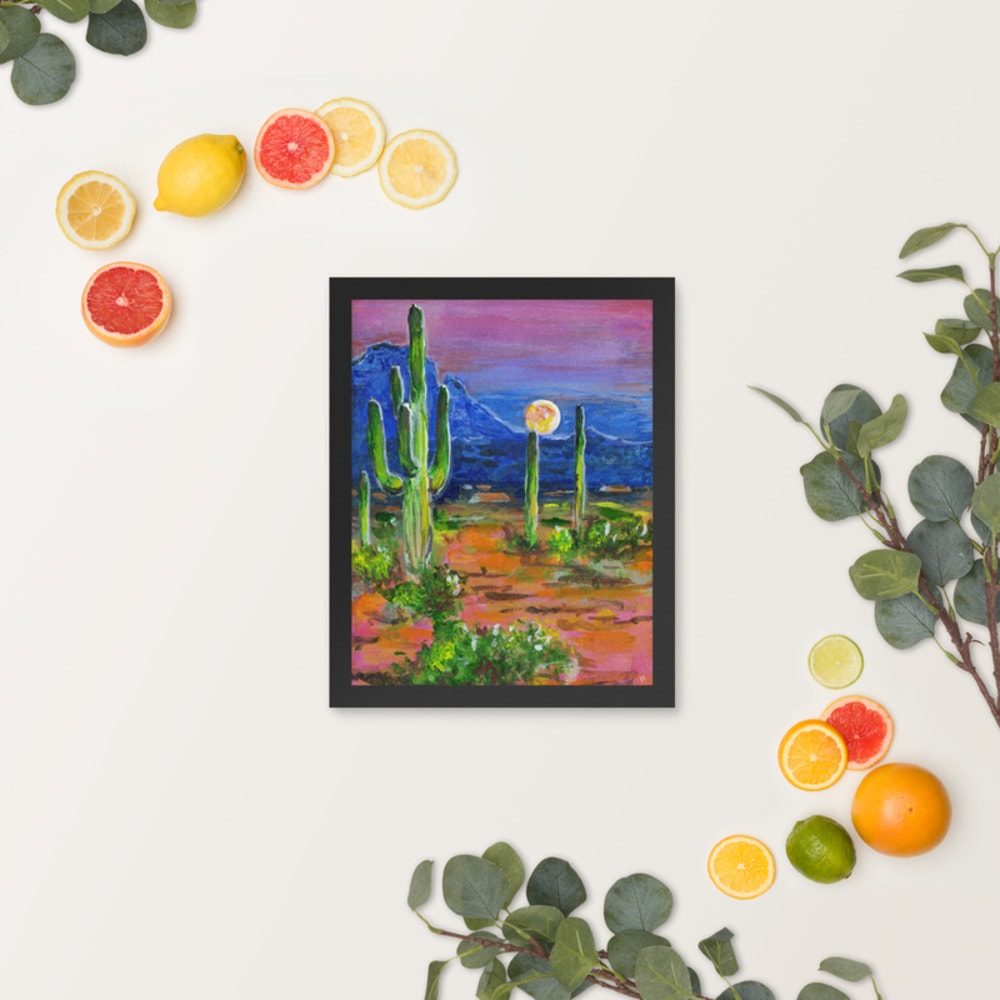 Colorful Cactus Landscape Wall Decor Print