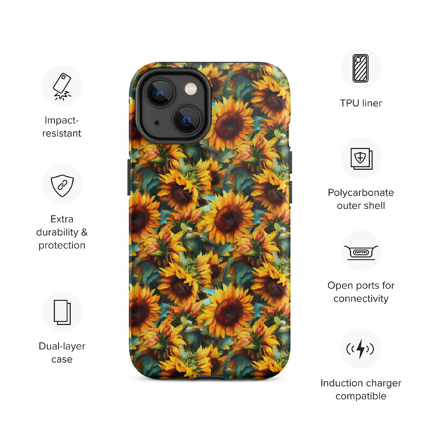 Sunflowers Watercolor Floral Painting Tough Case for iPhone®