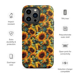 sunflowers watercolor floral painting tough case for iphone®