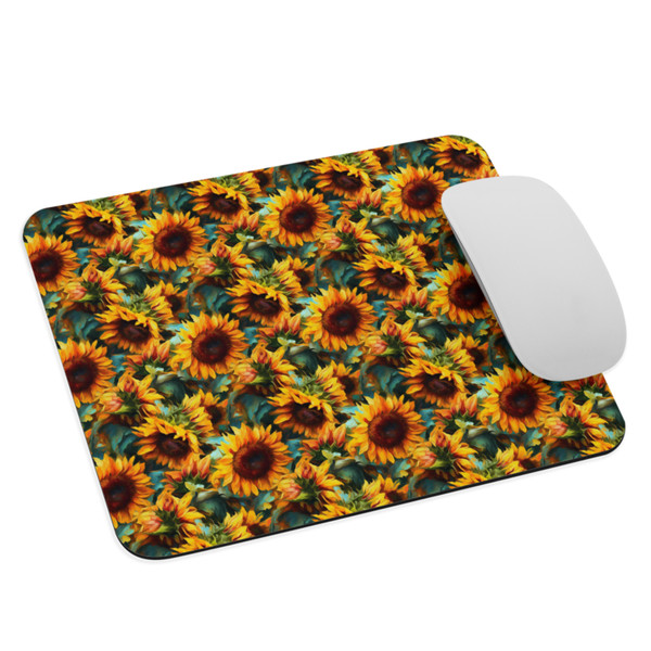 Sunflowers Watercolor Floral Painting Mouse pad