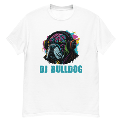 dj bulldog in headphones men's classic tee
