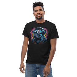 bulldog in headphones men's classic tee