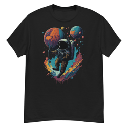 Astronaut With Balloons in Space Men's classic tee