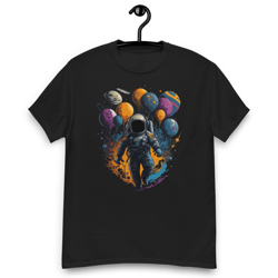 astronaut with balloons men's classic tee
