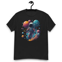 astronaut with balloons men's classic tee