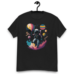 astronaut with balloons men's classic tee