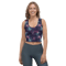 Purple Space Galaxy Cosmic Stars Pattern Crop Top