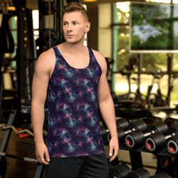 purple space galaxy cosmic stars pattern unisex tank top