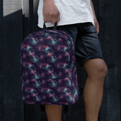purple space galaxy cosmic stars pattern backpack