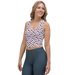 colorful chevron zigzag stripes pattern crop top