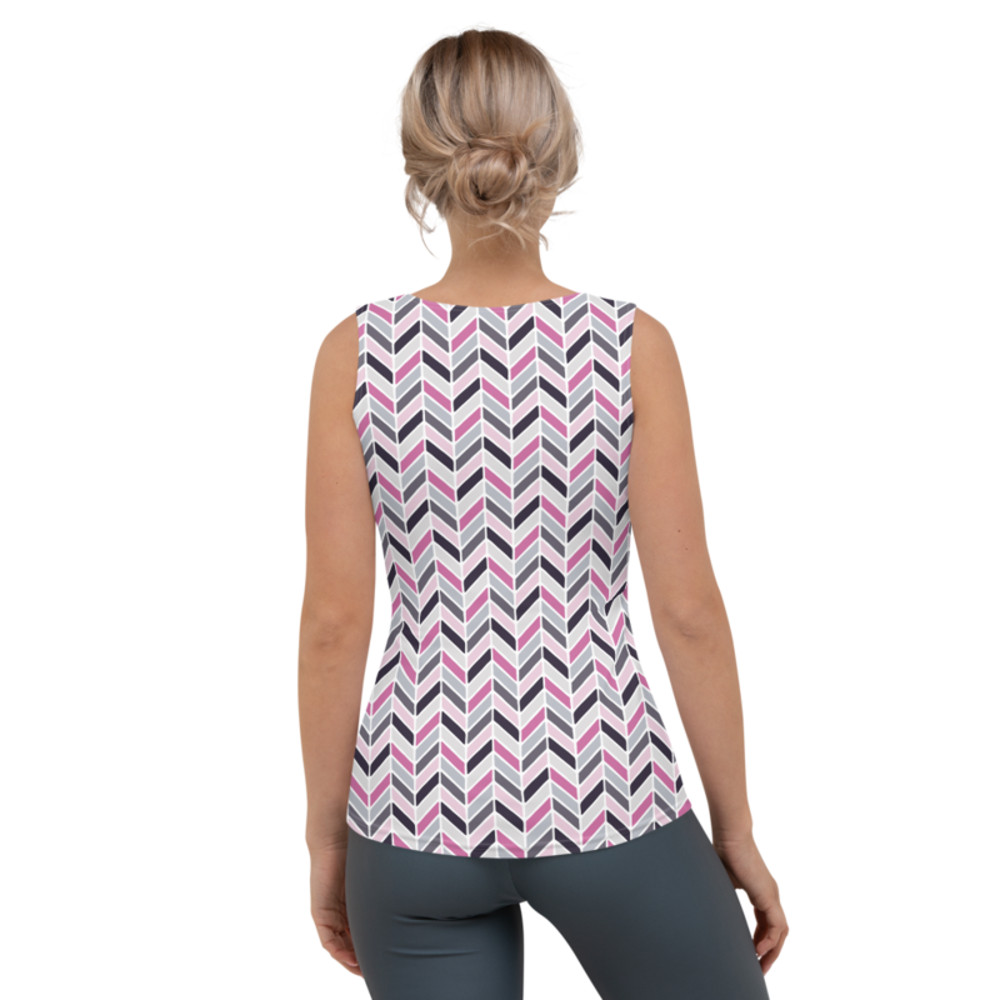 Colorful Chevron ZigZag Stripes Pattern Sublimation Cut & Sew Tank Top