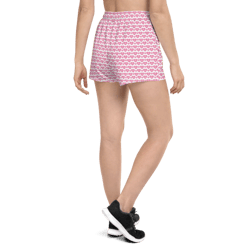 pink hearts on the white background women’s recycled athletic shorts
