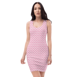Pink Hearts on the White Background Sublimation Cut & Sew Dress