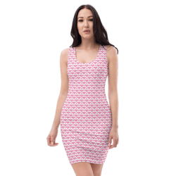pink hearts on the white background sublimation cut & sew dress