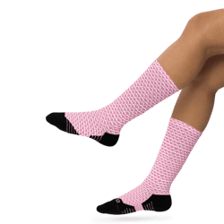 pink hearts on the white background basketball socks