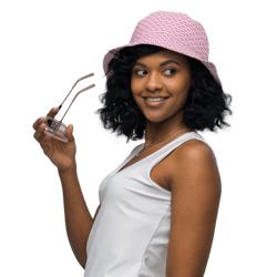 pink hearts on the white background reversible bucket hat