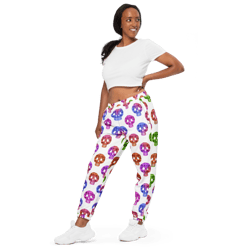 colorful skulls seamless pattern unisex track pants