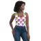 Colorful Skulls Seamless Pattern Crop Top
