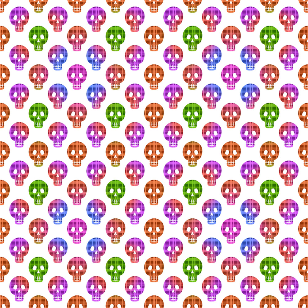 Colorful Skulls Seamless Pattern Yoga Capri Leggings