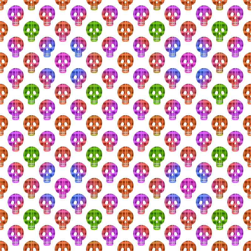 Colorful Skulls Seamless Pattern Yoga Capri Leggings