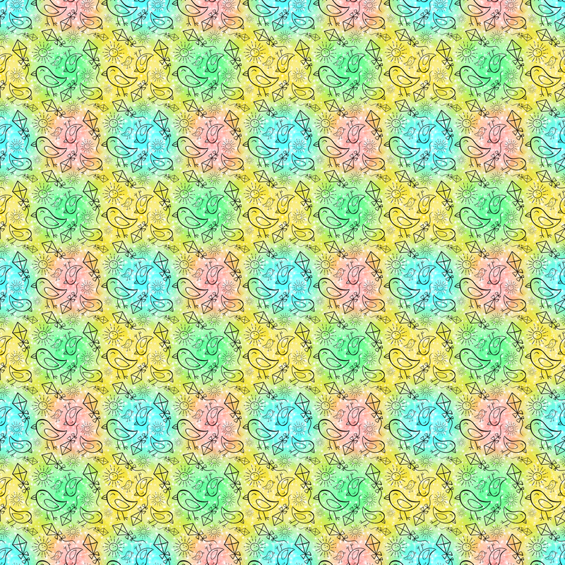 Birds & Flying Kites Summer Seamless Pattern Women’s cropped windbreaker