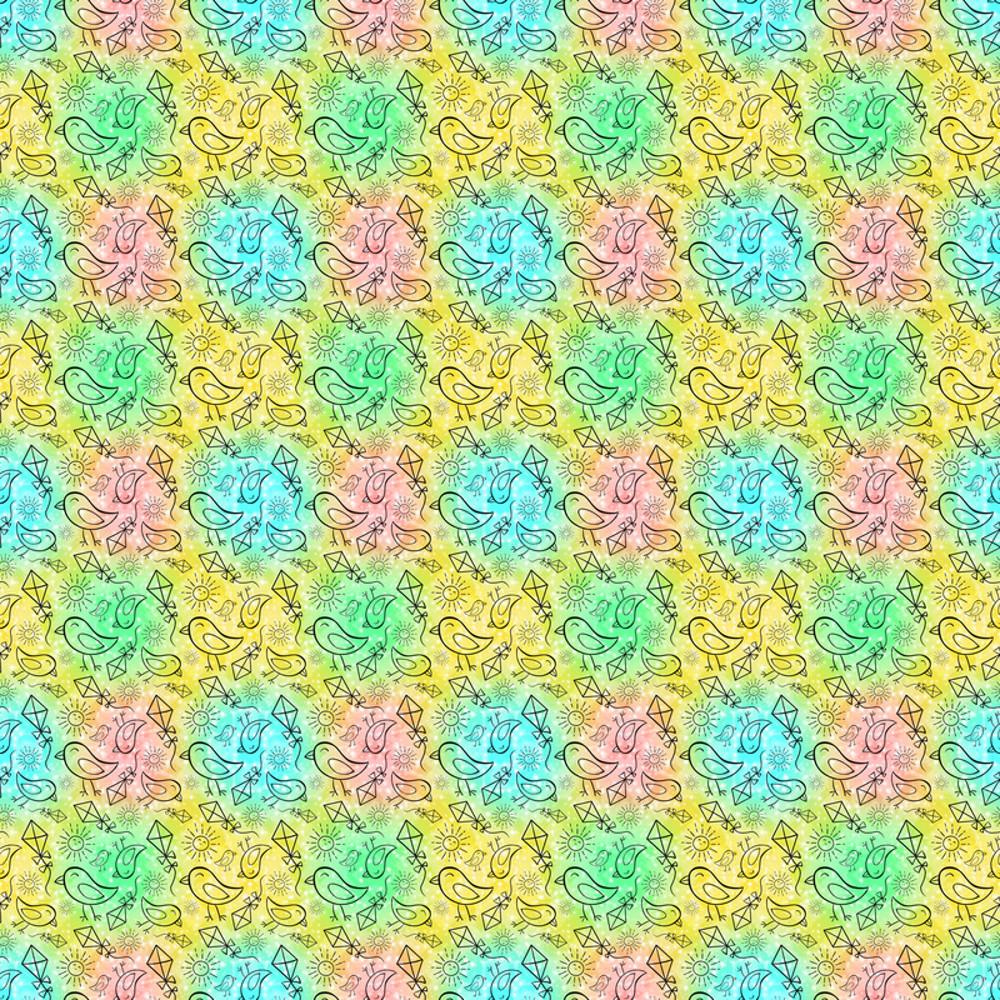 Birds & Flying Kites Summer Seamless Pattern Women’s Recycled Athletic Shorts